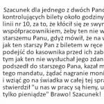 Szacunek dla pana kontrolującego bilety