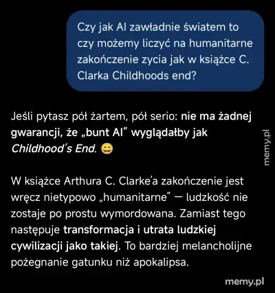 Kiedy pytasz AI o litość, a ono subtelnie planuje ci melancholijną apokalipsę z uśmieszkiem 🤖😅💀