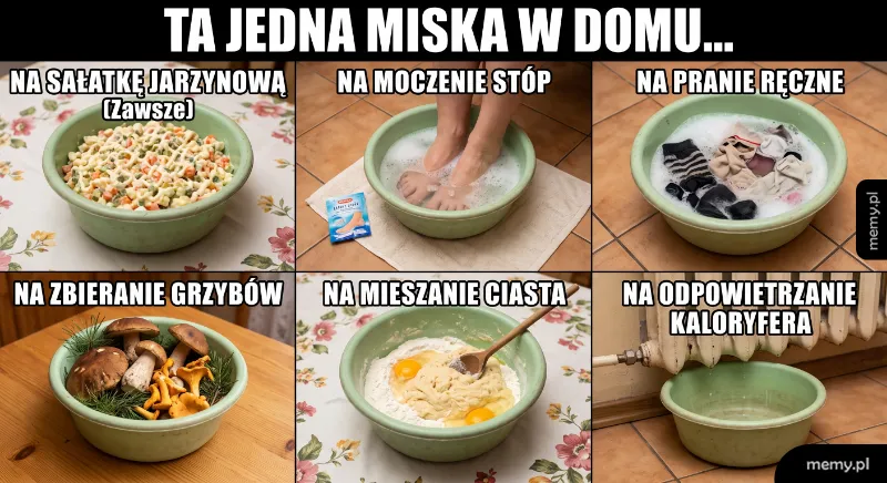 Uniwersalna miska z PRL: mistrzyni higieny i sałatek jarzynowych 👑🥣🤢👨🔧🦶🍄
