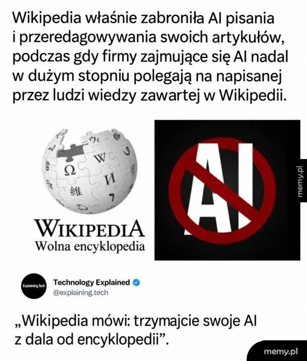 Wikipedia właśnie zabrała AI ściągę 😂