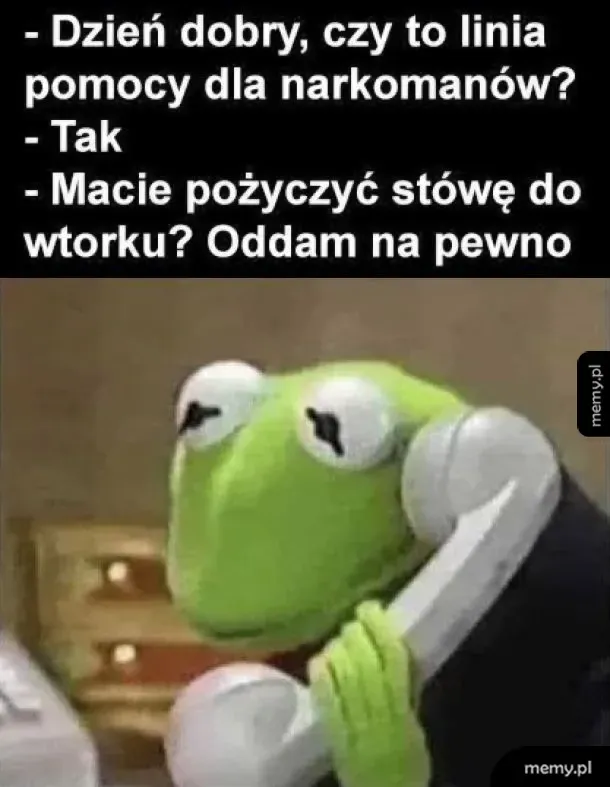 Żaba Kermit rozmawia przez telefon w biurze