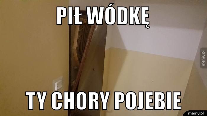 PIŁ WÓDKĘ  TY CHORY POJEBIE