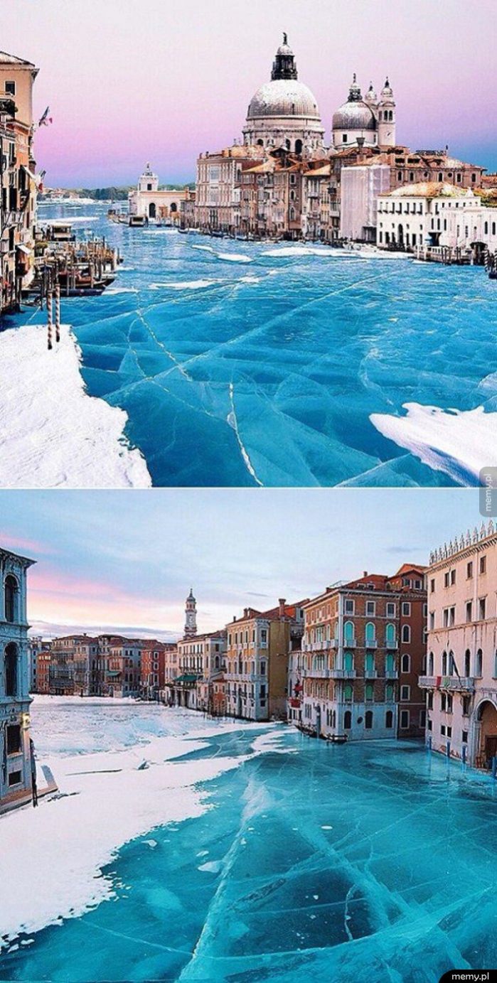 Wenecja podczas mroźnej zimy 