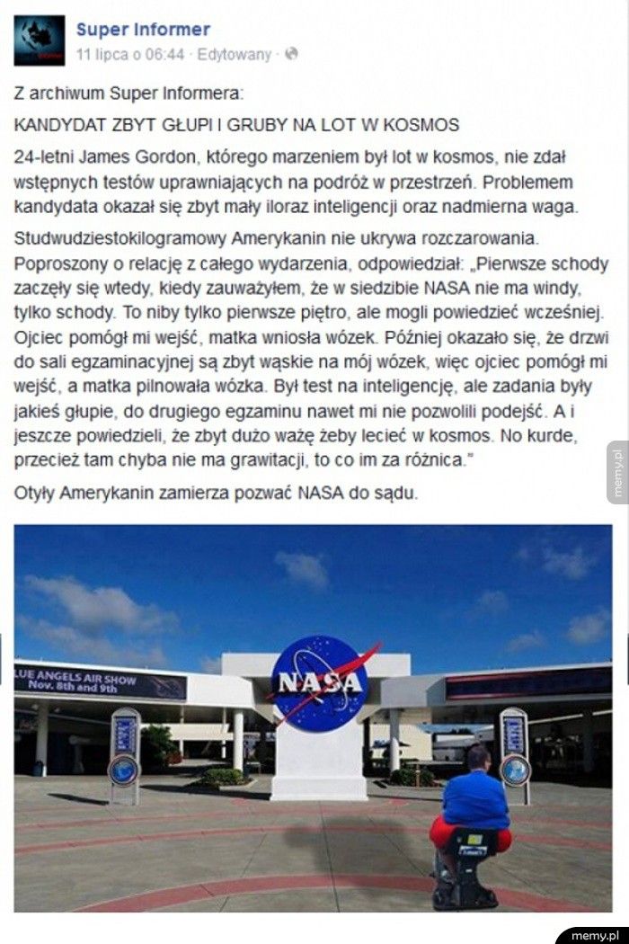    Grubas kontra NASA