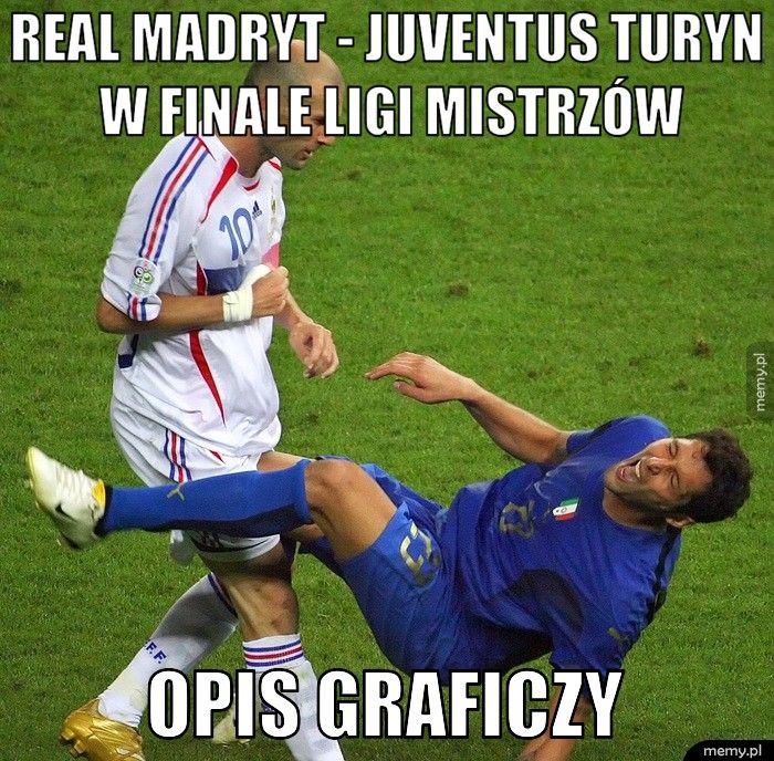 Real Madryt - Juventus Turyn w finale Ligi Mistrzów Opis graficzy