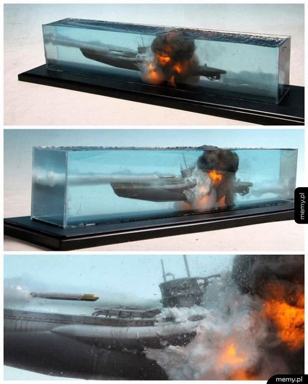 Model wybuchającej łodzi podwodnej