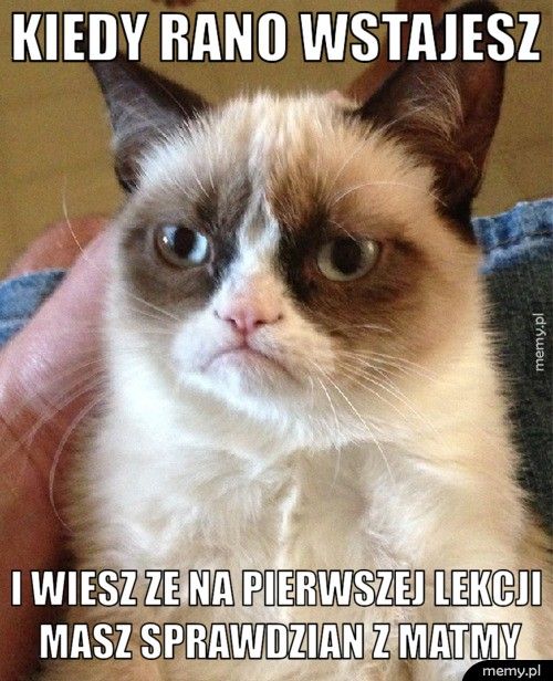 Kiedy rano wstajesz I wiesz ze na pierwszej lekcji masz sprawdzian z matmy