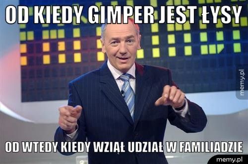 od kiedy gimper jest łysy od wtedy kiedy wziął udział w familiadzie