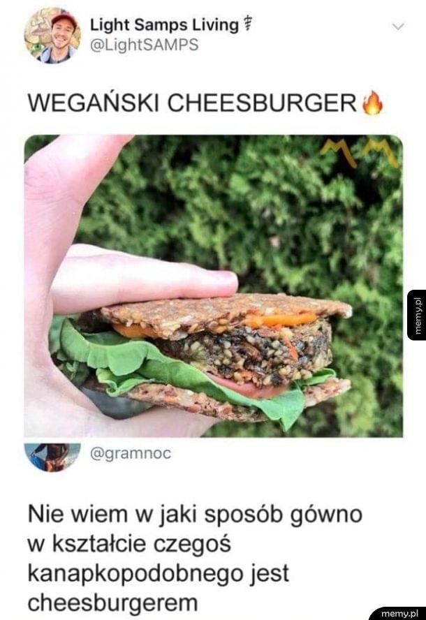 Wegański cheesburger