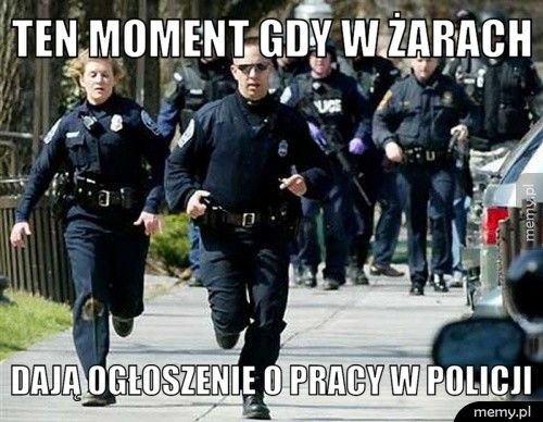 Ten moment gdy w Żarach  Dają ogłoszenie o pracy w policji 