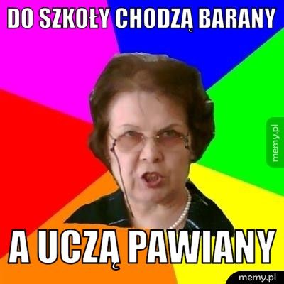 do szkoły chodzą barany a uczą pawiany