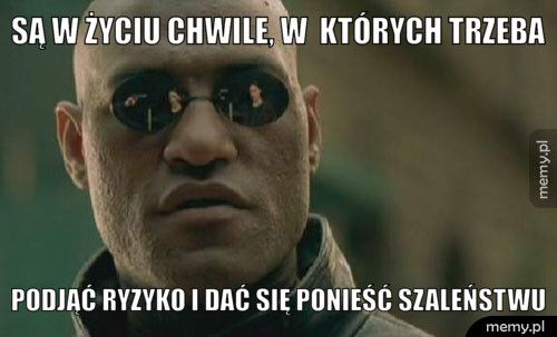 Są w życiu chwile, w  których trzeba podjąć ryzyko i dać się ponieść szaleństwu