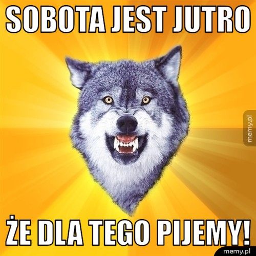 SOBOTA JEST JUTRO ŻE DLA TEGO PIJEMY!