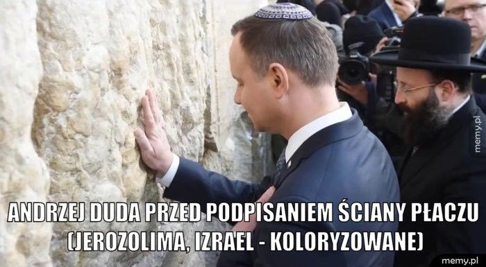  andrzej duda przed podpisaniem ściany płaczu (jerozolima, izrael