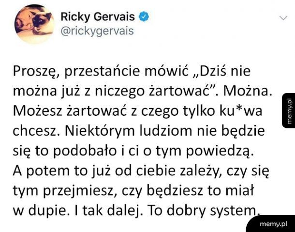 Ricky Gervais dobrze gada