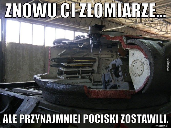 Znowu Ci złomiarze... ale przynajmniej pociski zostawili.