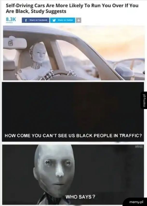 Roboty nie widzą afroamerykanów