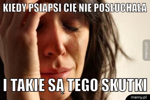 kiedy psiapsi cię nie posłuchała i takie są tego skutki
