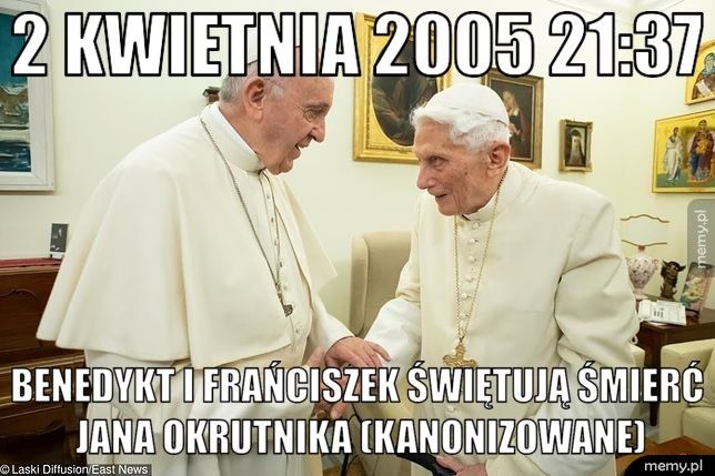2 kwietnia 2005 21:37 Benedykt i Frańciszek świętują śmierć Jana Okrutnika (Kanonizowa