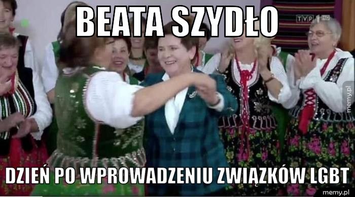 beata szydło  dzień po wprowadzeniu związków lgbt