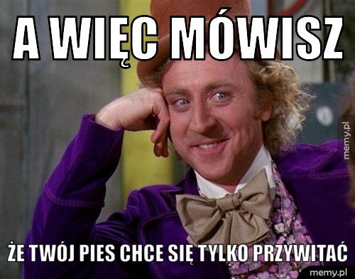 A więc mówisz że twój pies chce się tylko przywitać