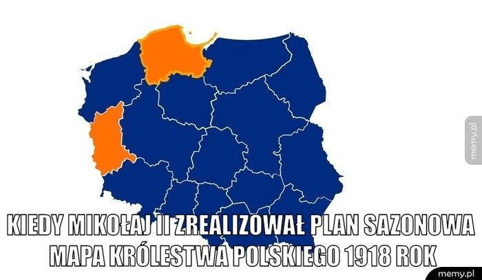  Kiedy Mikołaj II zrealizował plan Sazonowa Mapa Królestwa Polski