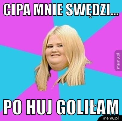 Cipa mnie swędzi... Po huj goliłam