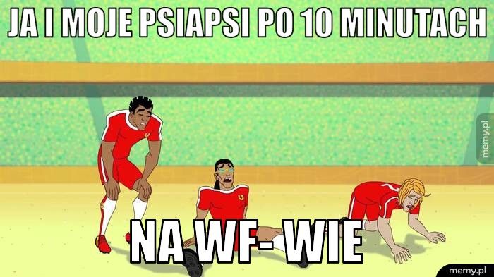 Ja i moje psiapsi po 10 minutach  Na wf- wie 
