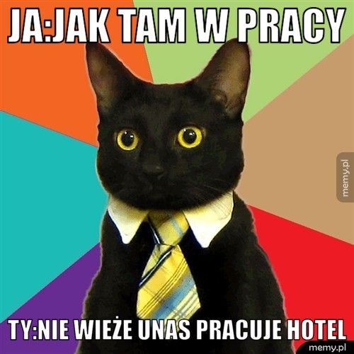 Ja:jak tam w pracy Ty:nie wieże unas pracuje hotel