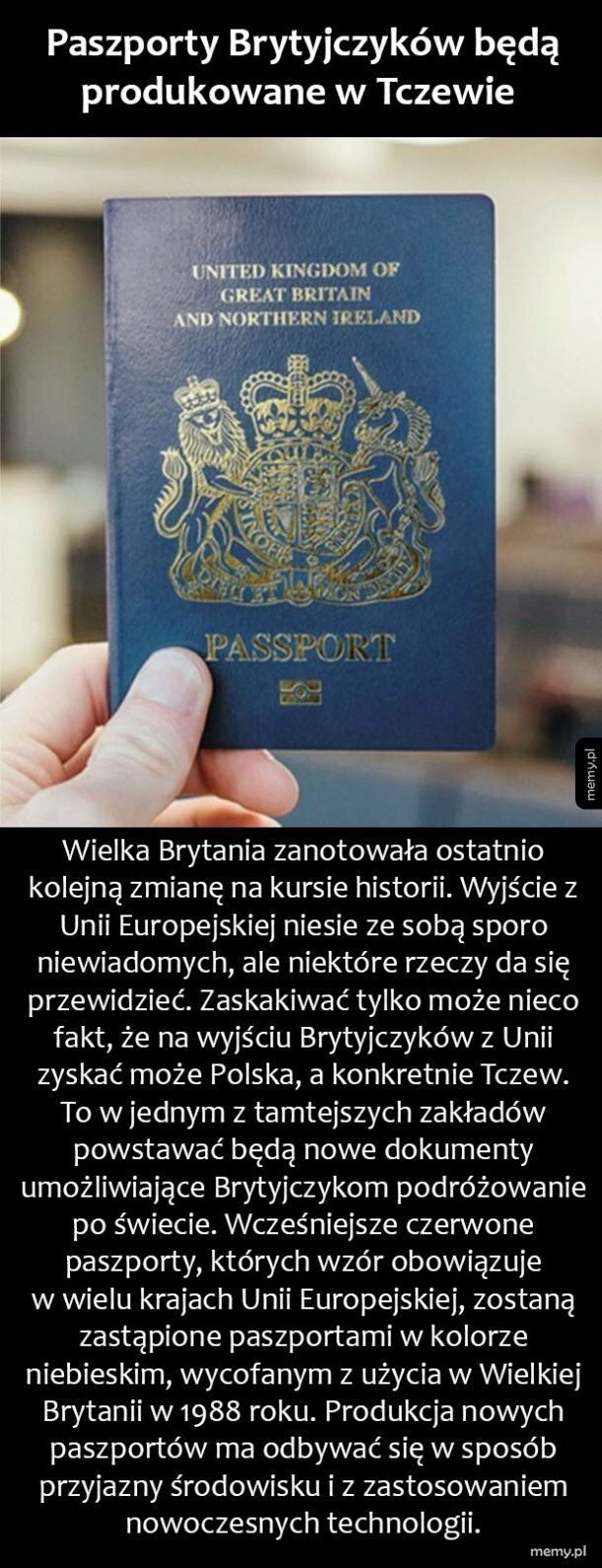 Brytyjskie paszporty z Polski