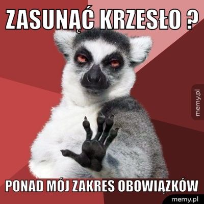 Zasunąć krzesło ? Ponad mój zakres obowiązków