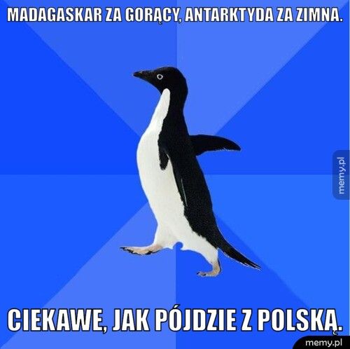 Madagaskar za gorący, antarktyda za zimna. Ciekawe, jak pójdzie z Polską.