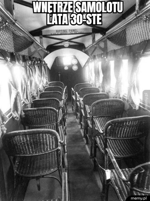   wnętrze samolotu
       lata 30-ste      