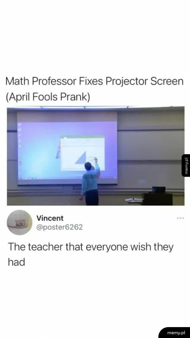 Żarcik profesora z projektorem