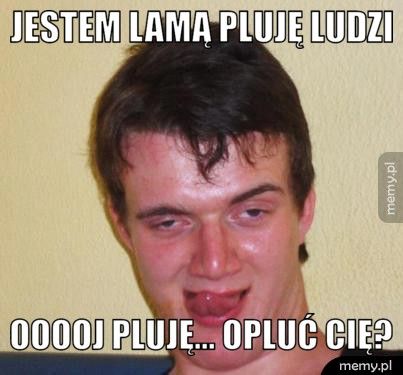 jestem lamą pluję ludzi ooooj pluję... opluć cię?