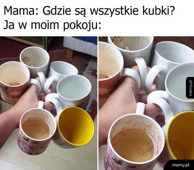 Kolekcja kubków w pokoju