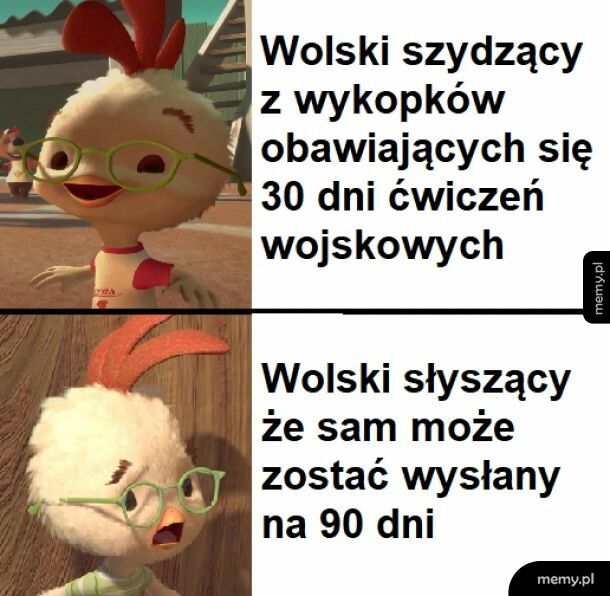 "Ekspert wojskowy" dowiadujący się, że też może pójść na 90 dni składać i rozkładać za darmo namioty i zostać przeniesiony do czynnej rezerwy