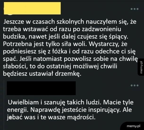 Wstawanie z pierwszym budzikiem