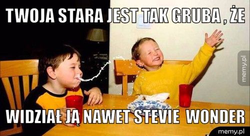 twoja stara jest tak gruba , że  widział ją nawet Stevie  Wonder 