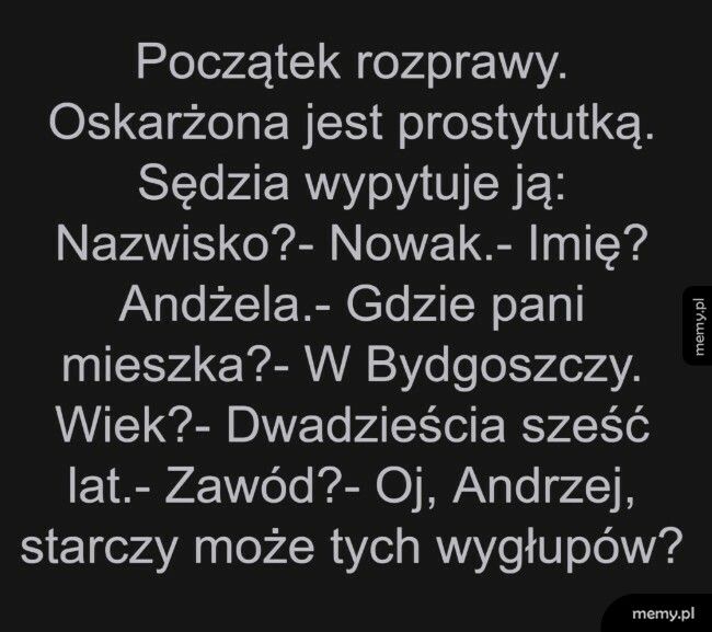 Prostytutka Andżela na rozprawie