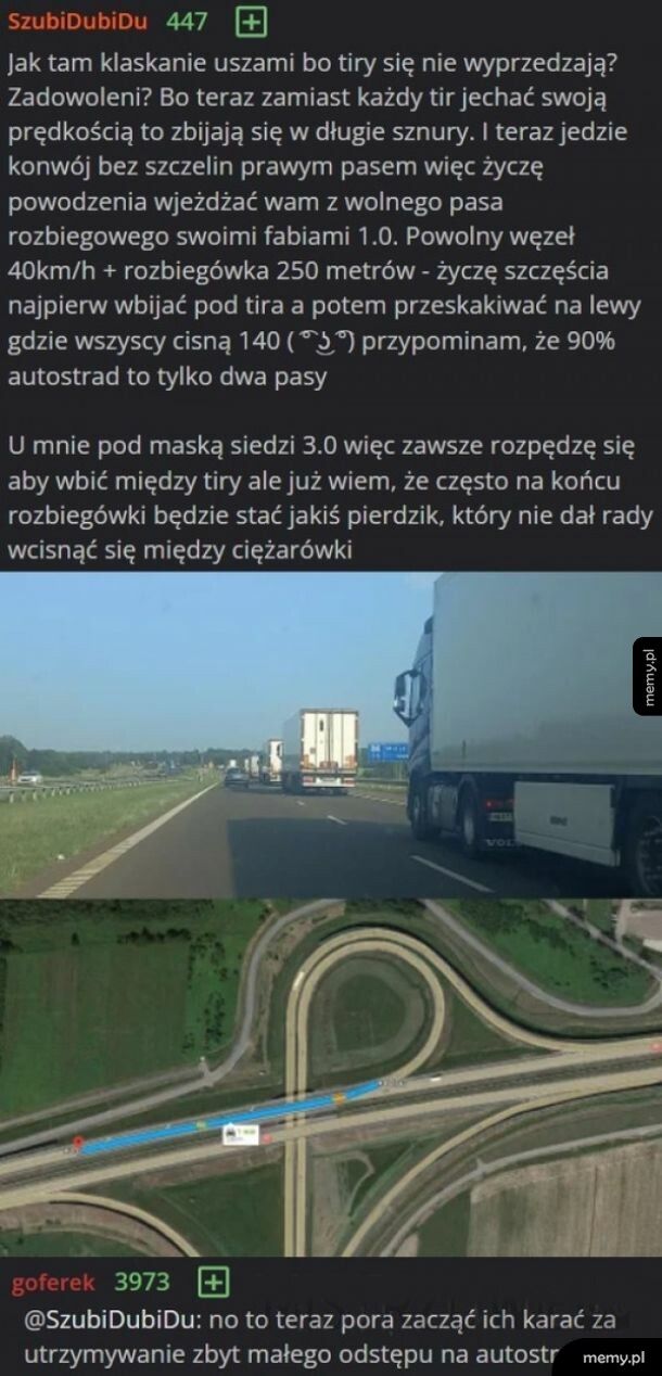 Tiry na autostradzie