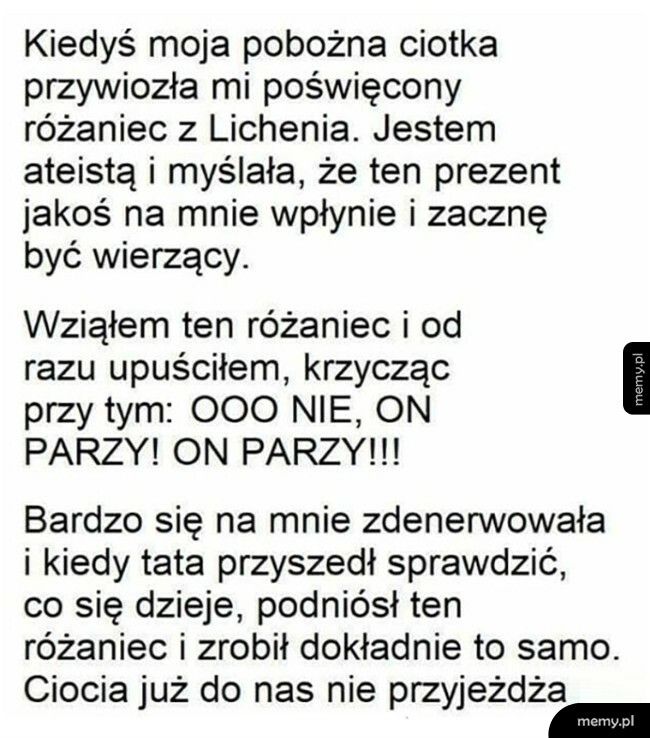 Nadgorliwa ciotka i różaniec