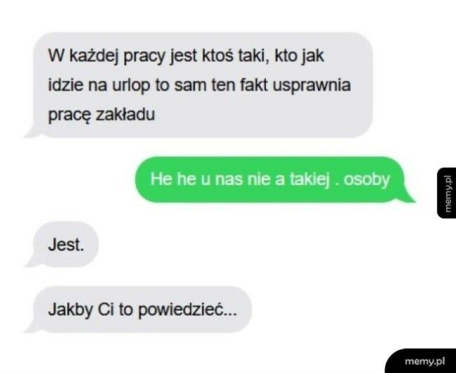 Ten jeden pracownik na urlopie