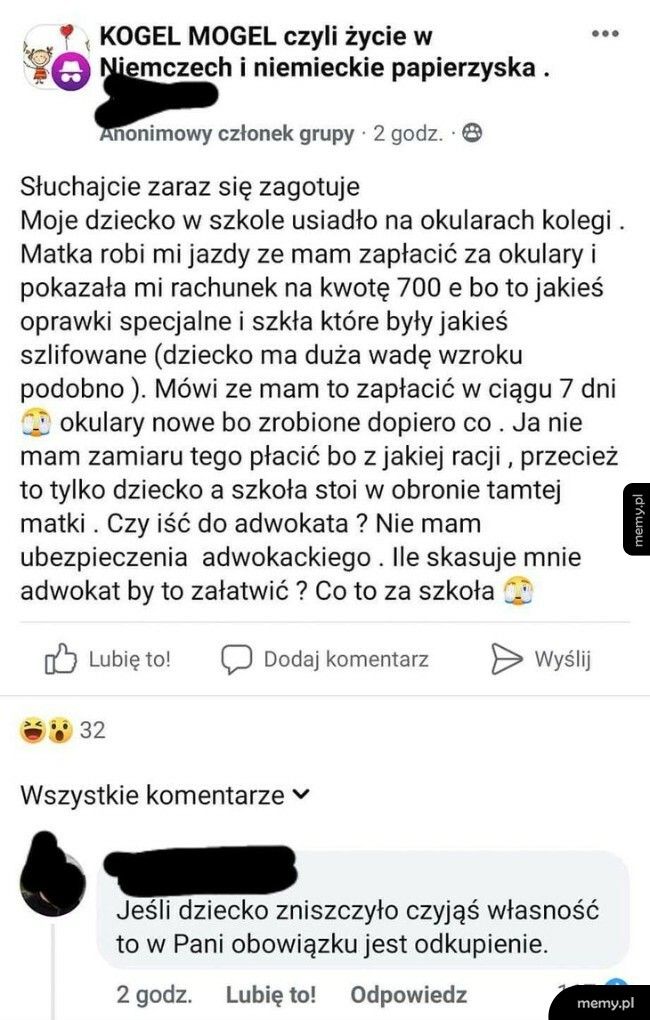 Zniszczone okulary