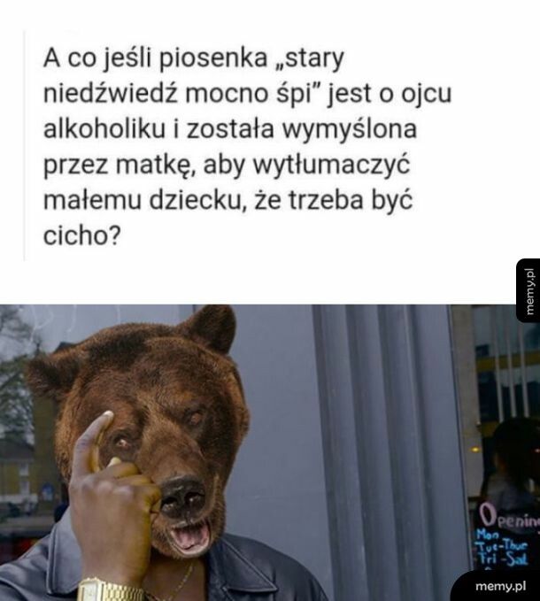 Stary niedźwiedź mocno śpi