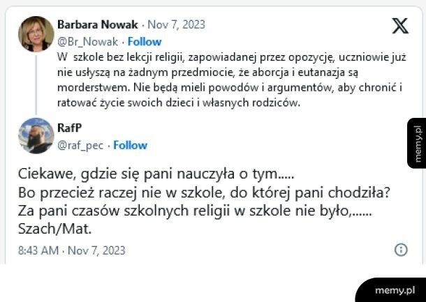 Szach/Mat dla Nowak...