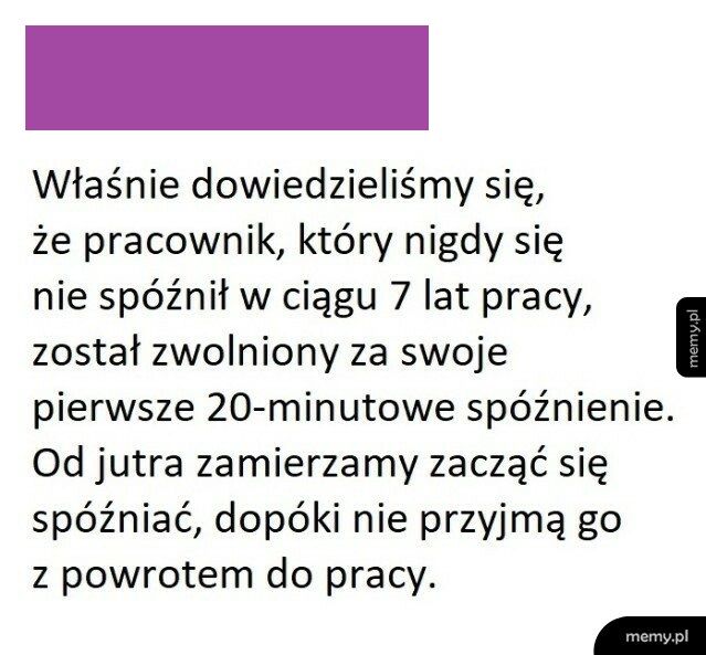 Spóźnienie do pracy