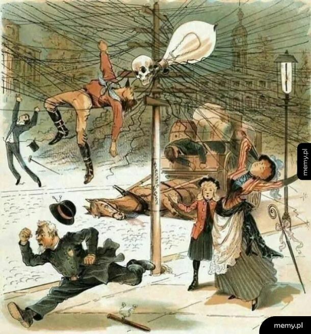 Propaganda przeciw elektryczności, 1900