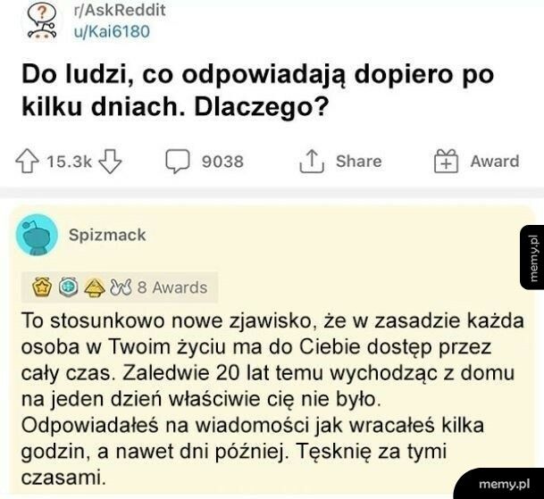 Odpowiadanie na wiadomości po kilku dniach