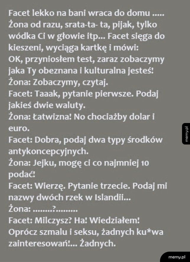 Pijany mąż vs. Żona